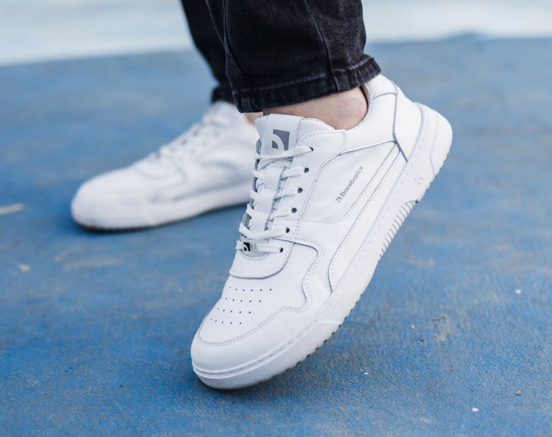 Barebarics Zing – Blanc | Baskets barefoot en cuir