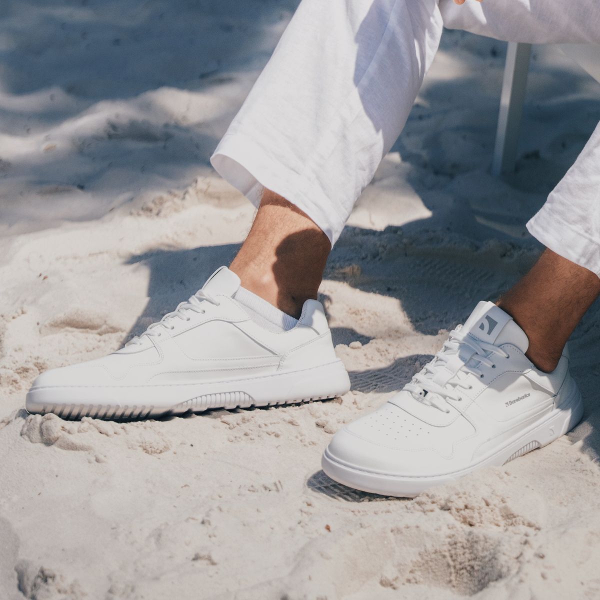 Barebarics Zing – Blanc | Baskets barefoot en cuir
