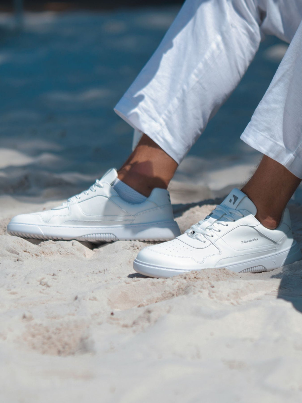 Barebarics Zing – Blanc | Baskets barefoot en cuir
