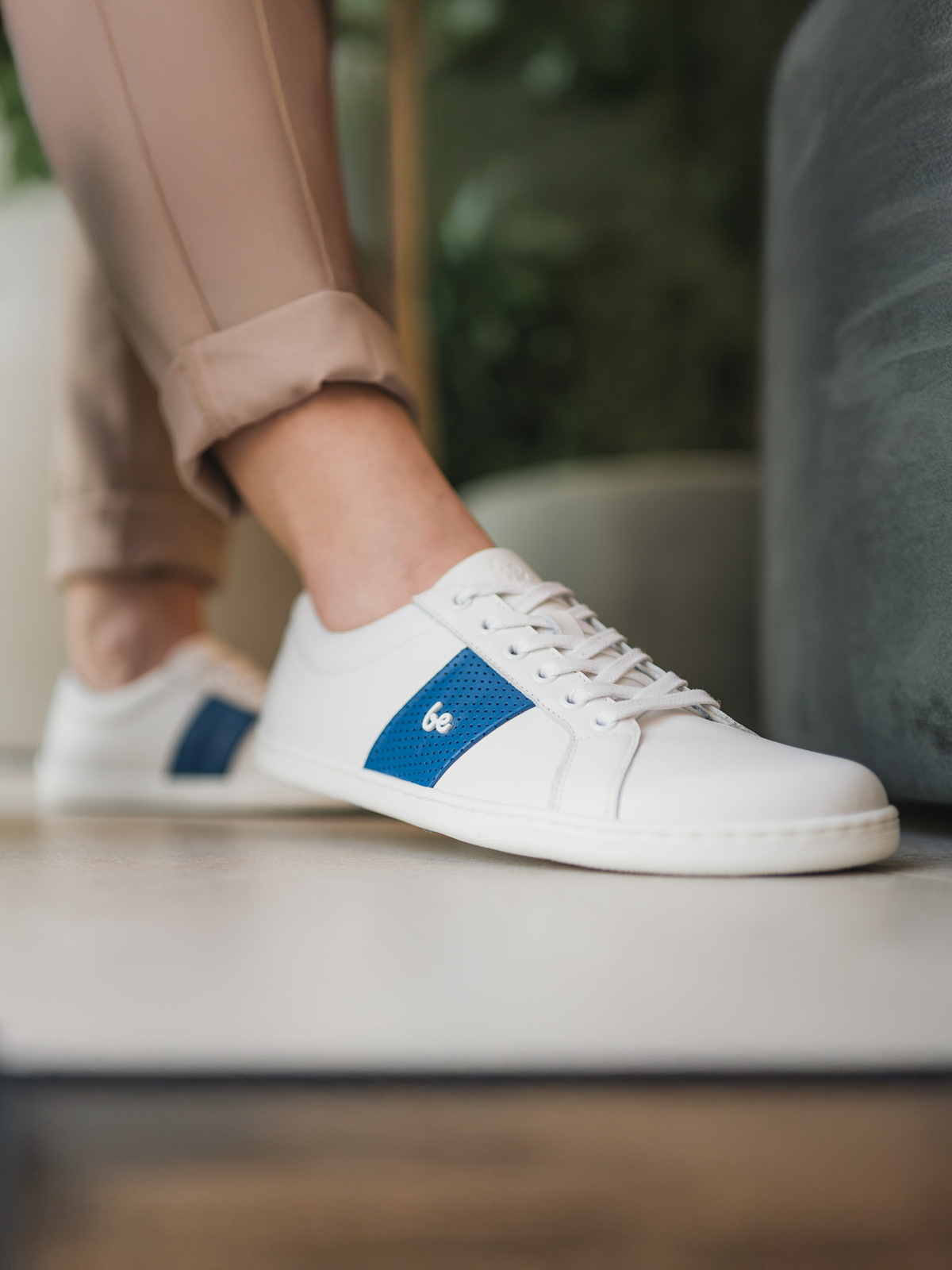 Be Lenka Elite – Blanc & Bleu foncé | Baskets barefoot