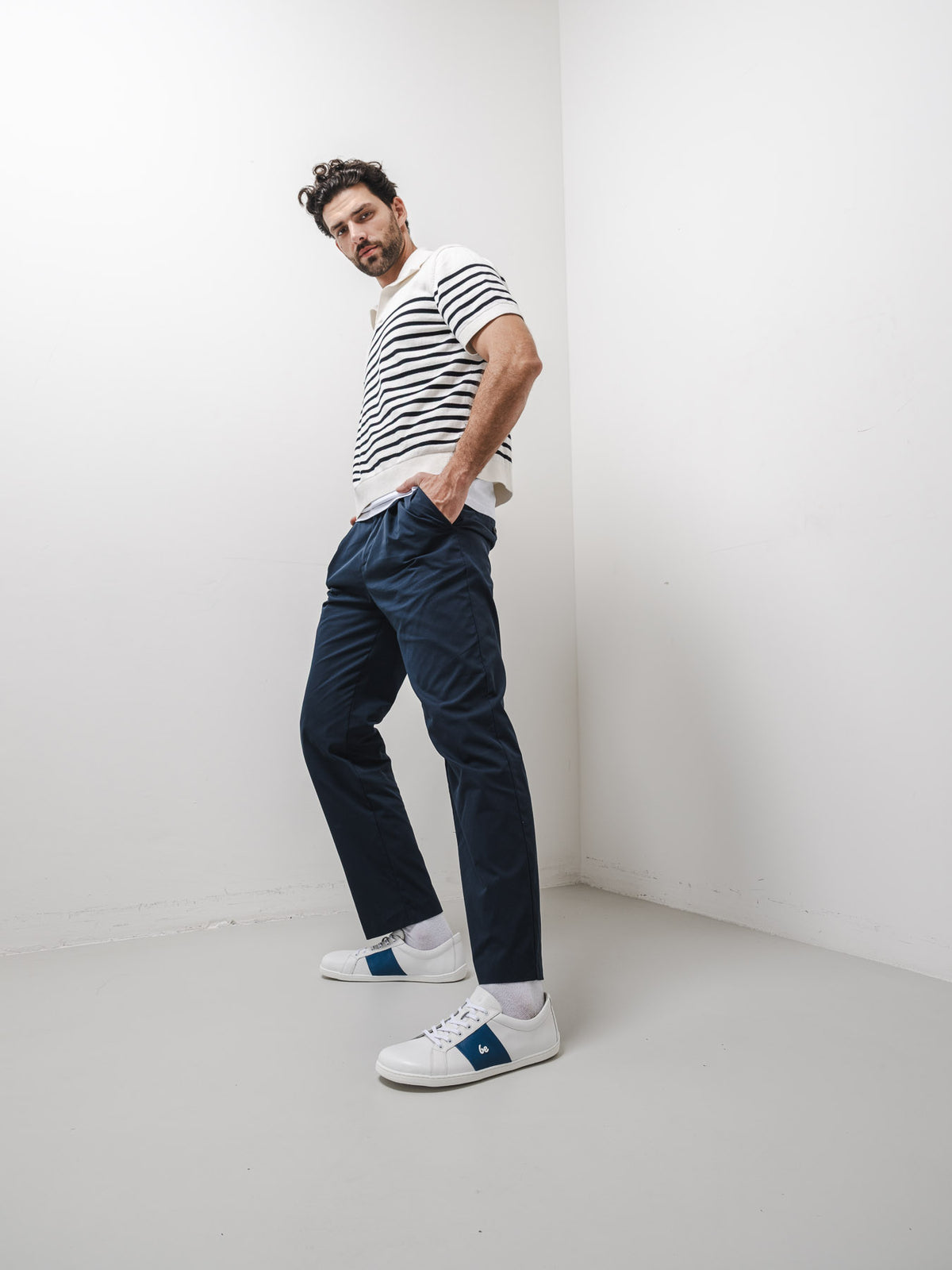 Be Lenka Elite – Blanc & Bleu foncé | Baskets barefoot