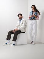Be Lenka Elite – Blanc & Bleu foncé | Baskets barefoot