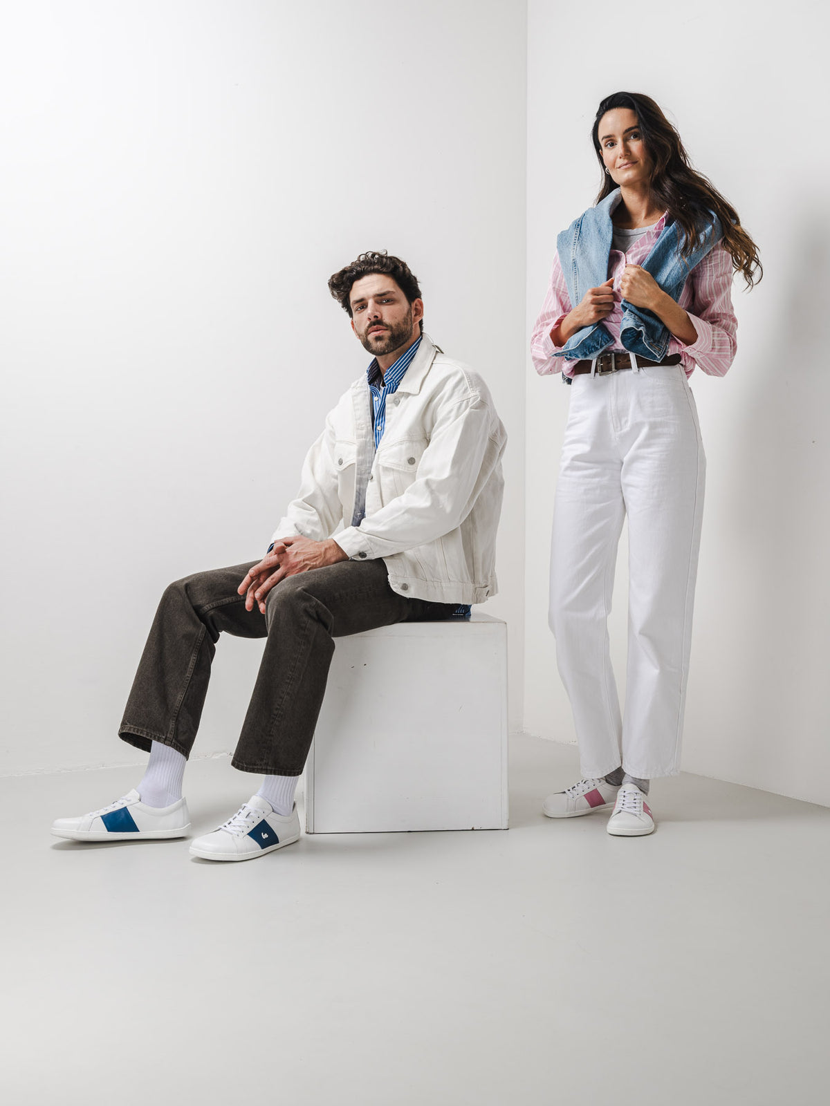 Be Lenka Elite – Blanc & Bleu foncé | Baskets barefoot