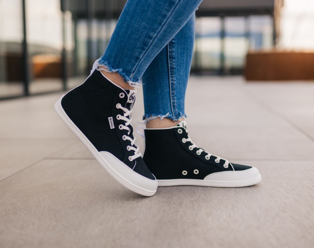 Be Lenka Rebound High Top – Noir & Blanc | Baskets montantes barefoot