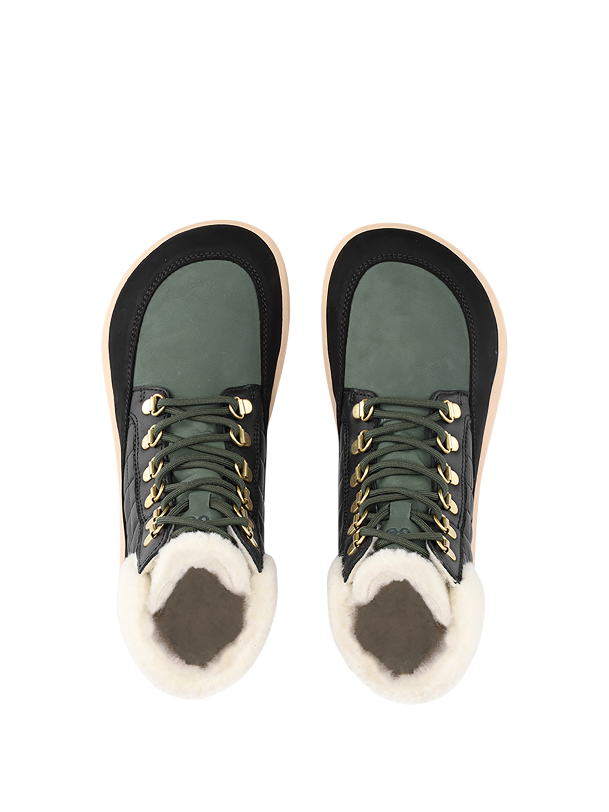 Be Lenka Olivia – Noir & Vert foncé | Bottines barefoot