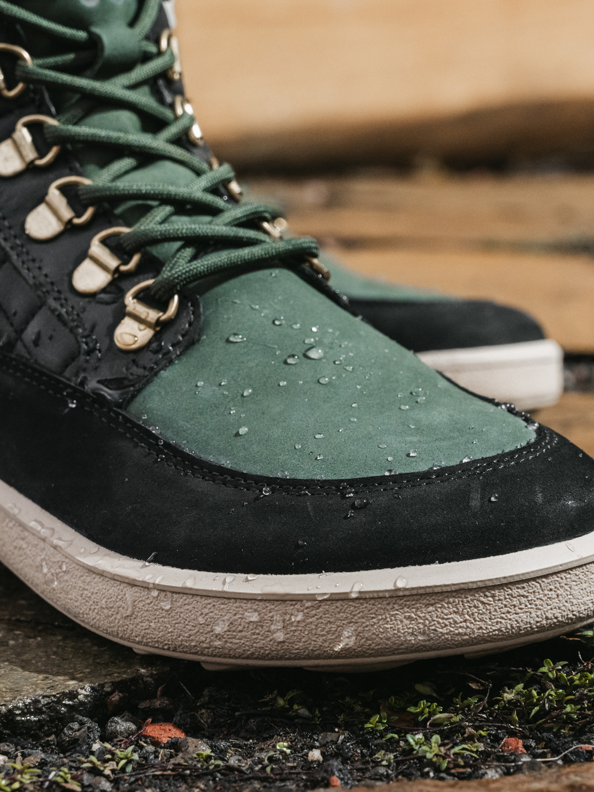 Be Lenka Olivia – Noir & Vert foncé | Bottines barefoot