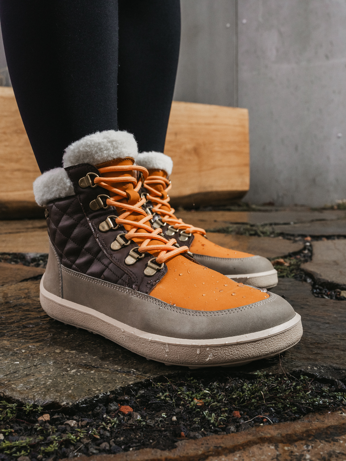 Be Lenka Olivia – Taupe, Marron foncé & Orange | Bottines barefoot