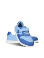 Chaussures barefoot bleues pour enfants, confort naturel, semelle souple, fermeture velcro