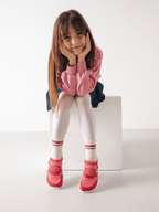 Chaussures barefoot roses pour enfant, confort naturel et pieds libres