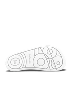 Semelle blanche de chaussure barefoot avec zone flexible et logo 6elenka